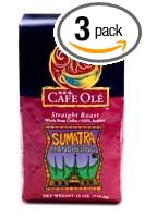 HEB Cafe Ole Whole Bean Coffee 12oz Bag (Pack of 3) (Sumatra Mandheling - Medium Dark Roast (Full City))