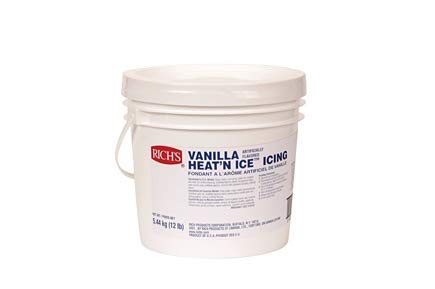 Rich's Vanilla Heat 'N Ice Icing Vanilla Frosting for Cake Baking Supplies for Donuts Rolls Desserts 12 Pound Pail