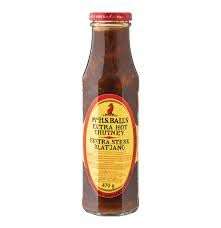 Mrs Balls Extra Hot Chutney Authentic South African Hot Chutney Spicy Fruit Condiment for Meats Curries &amp Grilling 16.6 oz (470g) Glass Bottle