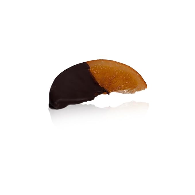 OMNIYA Delicacy – Chocolate Half Orange Slices Dark (6oz No Added Sugar) – Candied Orange Dipped in Belgian Dark Chocolate – Vegan Gourmet Snack – Gifting &amp Entertaining