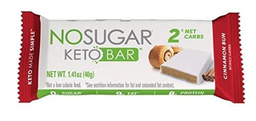 No Sugar Keto Bars - Variety Pack (Chocolate Peanut Butter Fudge Brownie Coffee Crunch Cinnamon Bun) - Low Carb No Sugar Keto Snack Food with Keto Friendly Macros (24 x 1.41oz bars)