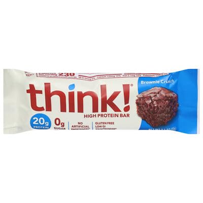 Think! Protein Bar Brownie Crunchy 2.1 oz (Pack of 10)
