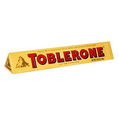 TOBLERONE SWISS MILK CHOCOLATE WITH HONEY AND ALMOND NOUGAT 12 X 100 G BARS