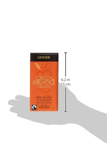 Dark Chocolate with Ginger Organic 3.50 Ounces (10 Bars)