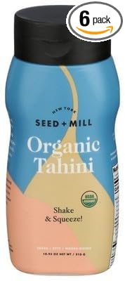Seed &amp Mill Organic Tahini Squeeze Bottle 10.93 oz (Pack of 6)