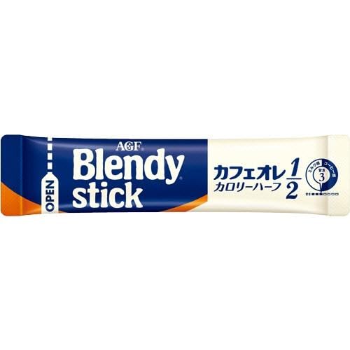 Japanese Instant Coffee – Blendy Stick Café au Lait Calorie Half 100 Sticks – Low-Calorie Creamy Coffee Mix – Smooth &amp Sweet Flavor – Made in Japan