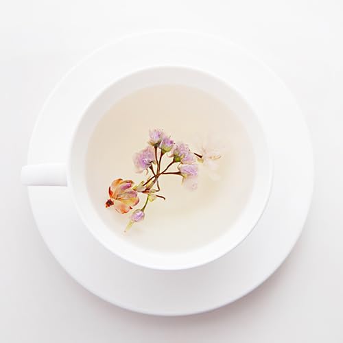 KKOKDAM Flower Loose Leaf Tea 20 Count - 100% Natural Edible Whole Dried Flowers (Cherry Blossom)