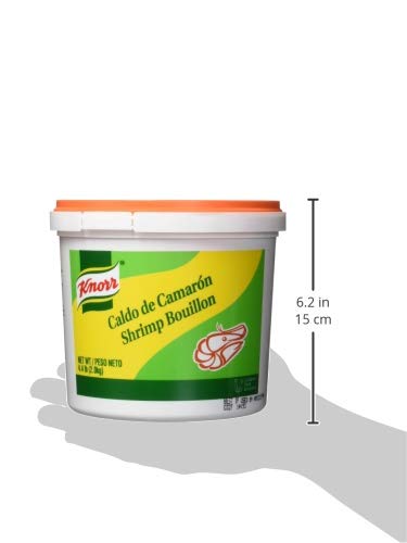 Knorr Professional Caldo de Camaron Shrimp Bouillon with Shrimp Flavor Granulated Base Bouillon as a Base Marinade Flavor Enhancer Shelf Stable Convenience 0g Trans Fat 4.4 lbs (Pack of 4)