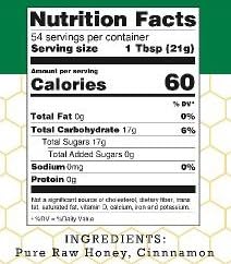 Stakich Cinnamon Enriched Raw Honey - Pure Unprocessed Unheated - 40 Ounce