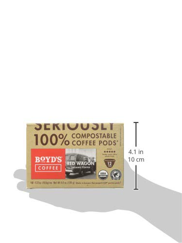 Boyd's Organic Red Wagon Coffee Dark Roast 12 Count (Pack of 6)