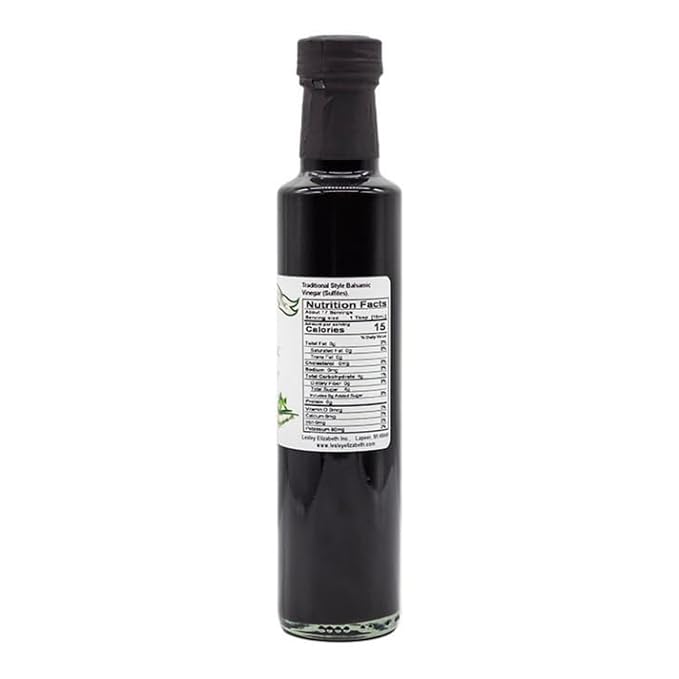 Lesley Elizabeth Aged Balsamic Vinegar – Authentic Modena Italian Balsamic Rich &amp Syrupy Flavor – Perfect for Salads Veggies Meats &amp Cheese – 8.5 fl oz (250ml) Glass Bottle