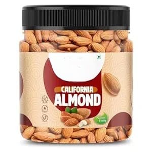 California Almonds 100gm | Raw &amp Crunchy Badam Giri | High Protein Vegan &amp Gluten-Free | Natural Healthy Dry Fruits for Snacking Cooking &amp Baking