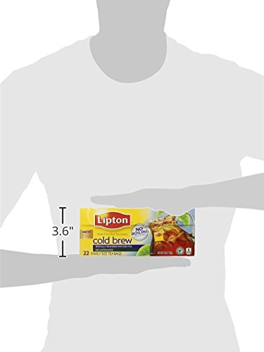 Lipton Decaf Cold Brew Iced Tea Bags Family Size Zero Calories Easy-To-Make with no boiling needed 66 Total Tea Bags (22ct - Pack of 3)