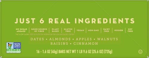 Larabar Apple Pie Gluten Free Vegan Fruit &amp Nut Bar 1.6 oz Bars 16 Ct