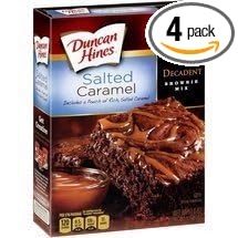 Duncan Hines Decadent Salted Caramel Brownie Mix 17.6oz Box (Pack of 4)