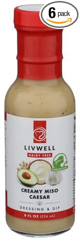 Livwell Foods Creamy Miso Caesar Dressing 8 oz (Pack of 6)