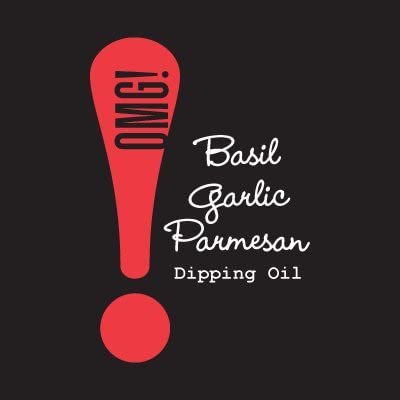 OMG! Gourmet Basil Garlic Parmesan Dipping Oil | As found in Pike Place Market (Delicious Perfect for breads veggies salads and marinades) 375ml/12.7oz