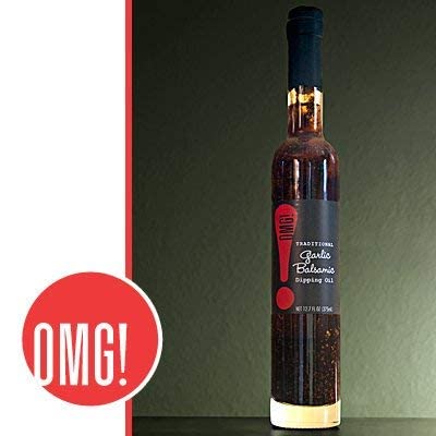OMG! Gourmet Traditional Garlic Balsamic Dipping Oil | As found in Pike Place Market (Delicious Perfect for breads veggies salads and marinades) 375ml/12.7oz