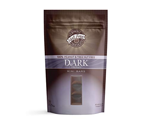 Vermont Nut Free Chocolates Mini Chocolate Bars 9 Ounces Nut-Free Egg-Free Kosher (Mini Dark Chocolate)