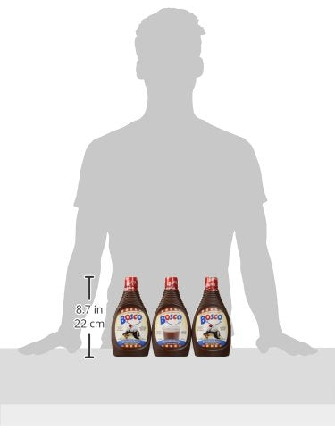 Bosco Original Chocolate Syrup 22oz Squeeze Bottle (3 Pack) Natural Cocoa | Rich &amp Thick | Gluten Free | Kosher