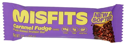 Misfits Protein Bar Caramel Fudge 1.8 oz (Pack of 12)
