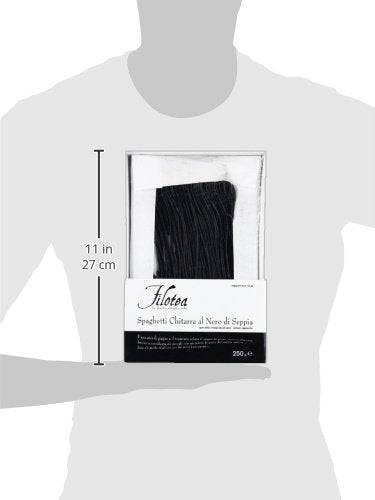 Filotea Egg Spaghetti Pasta Black Squid Ink 8.8 Ounce
