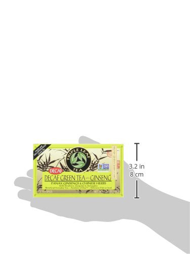 Triple Leaf Tea Decaf Green Tea with Ginseng 20 Tea Bags (Pack of 6)