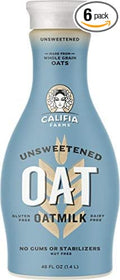 Califia Farms Unsweetened Oatmilk 48 Oz (Pack of 8) | Whole Rolled Oats | Dairy Free | Gluten-Free | Vegan | Plant Based | Non-GMO