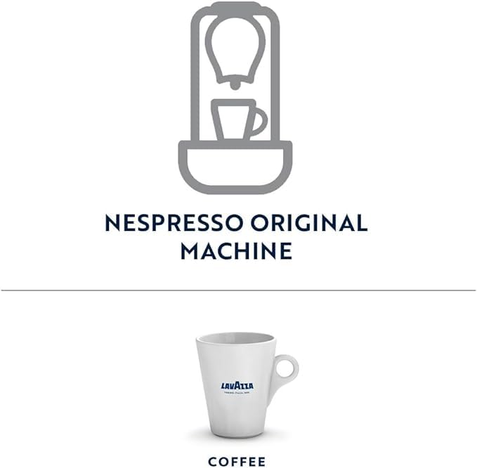 Lavazza Premium Coffee Corp Nespresso OriginalLine Compatible Capsules Avvolgente Espresso Lungo Dark Roast Coffee 10 ct