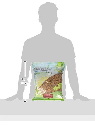Food to Live - Organic Imported Raw Almonds 5 Pounds Non-GMO Whole No Shell Unpasteurized Unsalted Vegan Kosher Keto-Friendly.