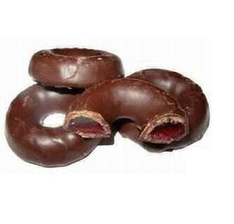Bayside Candy Chocolate Raspberry Rings - Dark Chocolate Covered Raspberry Jell Rings - Jelly Rings (10LB)