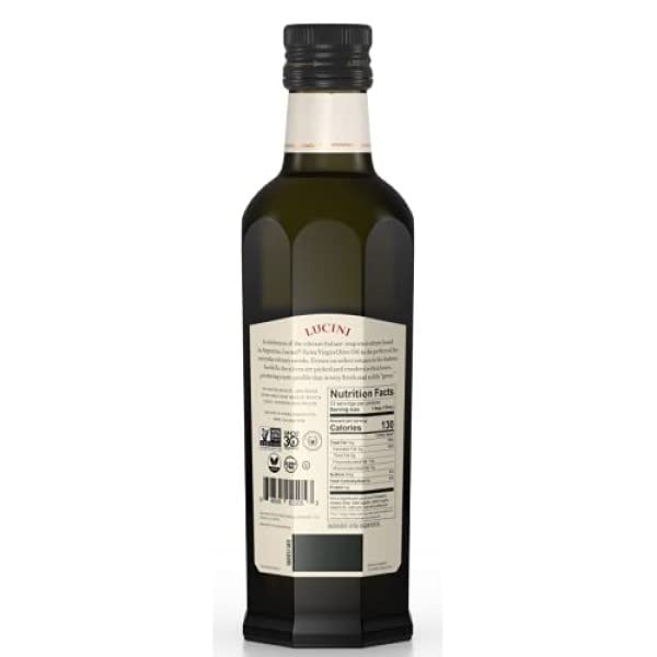Lucini Italia Everyday Extra Virgin Olive Oil - 100% Argentinian Olives - Non-GMO Verified Whole30 Approved Kosher 500 mL