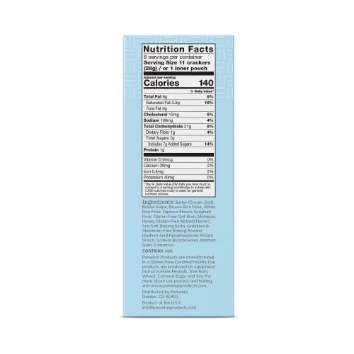 Pamela's Gluten Free Mini Graham Crackers Honey Pie Crust S'mores &amp Snacks 8-1 Ounce Bags (Pack of 6