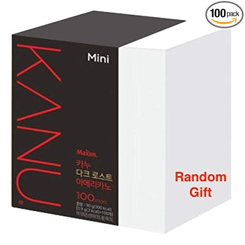 Maxim Kanu Mini Dark Roasted Instant Americano Coffee 0.9g(0.03oz) × 100 Sticks (Dark Roasted)