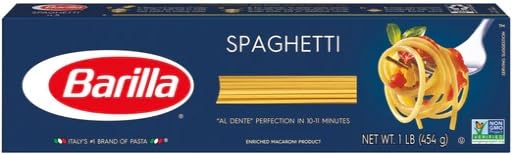 Barilla Pasta Angel Hair Fettuccine Linguine Spaghetti and Thin Spaghetti 16 Ounce (Pack of 5) - with Make Your Day Mini Spatula
