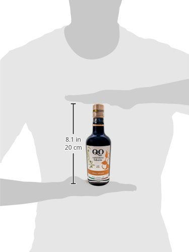 QO Gourmet Thick Flavored Aged Dense Balsamic Vinegar | High Density CITRUS Infused Italian Vinegar | 250ml/8.45 fl.oz.| All Natural | Produced &amp Bottled in Modena Italy