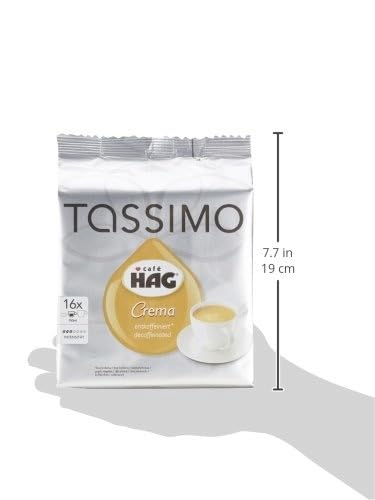 Tassimo Café HAG Crema Decaffeinated Caffeine Free Coffee Roasted 16 T-Discs