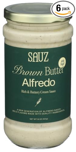Sauz Sauce Pasta Sauce Bean Butter Alfredo 15 oz (Pack of 6)