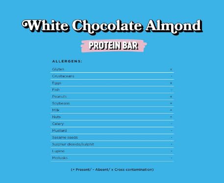 Barebels White Chocolate Almond Protein Bar 20g Protein No Added Sugar Naturally &amp Artificially Flavored High Protein Snack Bar Meal Replacement &amp Workout Bar 4-Pack (55g Each) (Packagin