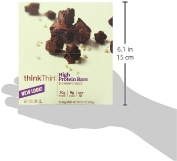 ThinkThin High Protein Bar Brownie Crunch 60 g Bars 10 Count
