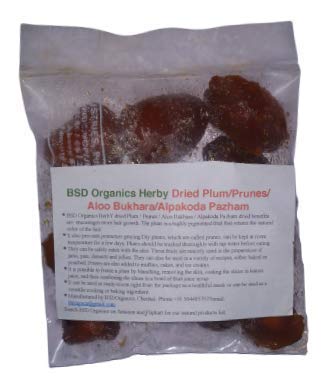 BSD Organics Herby Dried Plum/Prunes/Aloo Bukhara/Alpakoda Pazham - 250 Gram / 8.8 Ounce