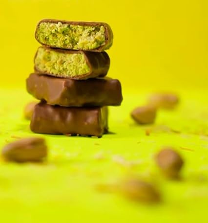 80 Count of Mini Dubai Chocolate Kunafa Pistachio Bar - Pistachio Chocolate Bars with Shredded Phyllo Dough - Fresh Daily Production Perfect for Gifting - 2.2 lbs/Aprox 80 Pieces