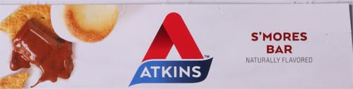 Atkins S’mores Protein Meal Bar High Fiber 1g Sugar 4g Net Carbs Meal Replacement Keto Friendly 5 Count