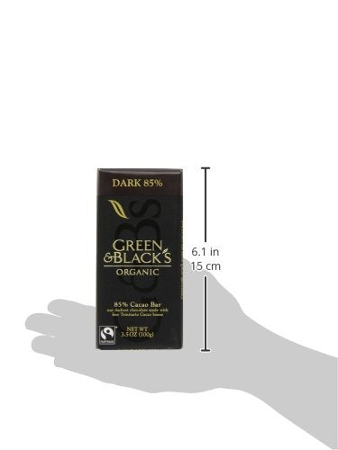 Green &amp Black's Organic Dark Chocolate 85% Cacao 90g (Pack of 10)