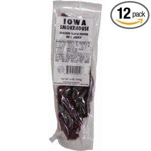 Iowa Smokehouse IS-5JP Beef Jerky Cracked Black Pepper 5-oz. - Quantity 1212