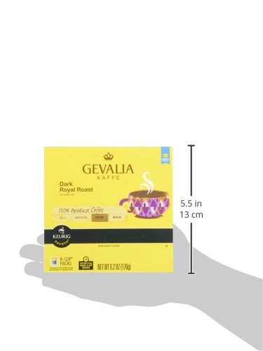 GEVALIA Dark Royal Roast Coffee K-CUP Pods 6.2 oz 18 Count