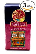 HEB Cafe Ole Whole Bean Coffee 12oz Bag (Pack of 3) (Ethiopian Yirgacheffe - Medium Dark Roast (Full City))