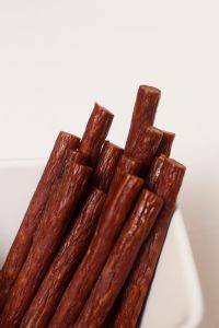 17 mm SLIM snack stick casings for homemade snack Slim Jim sausage. Just add beef venison pork etc. ENOUGH Casings for 23 lbs of meat. 5 strands per pack