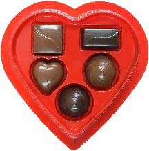 Elmer Chocolate Valentine's Day Rose Flowers Heart Shaped 2 Ounce Chocolate Gift Box - 18 Count Case