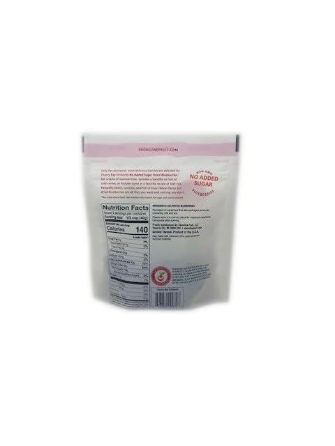Cherry Bay Orchards Dried Blueberries (3oz 2 Pack 6 oz Total) - No Added Sugar 100% Domestic All Natural Kosher Certified No Preservatives Gluten Free &amp GMO Free - Packed in a Resealable Pou
